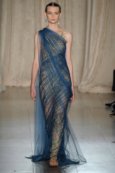 A model at Marchesa. Getty