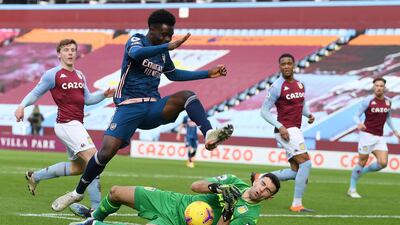 ASTON VILLA PLAYER RATINGS: Emiliano Martinez – 8: Former Arsenal goalkeeper would’ve particularly loved his 11th league clean sheet of season. Great save from Xhaka free-kick, and again with his feet from Pepe’s deflected shot. AP