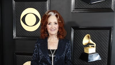 Bonnie Raitt wears an embellished blazer. EPA