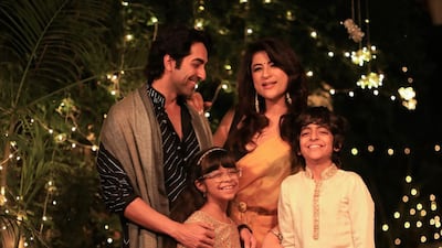 Ayushmann Khurrana and Tahira Kashyap with their kids Virajveer and Varushka. Photo: Instagram / tahirakashyap