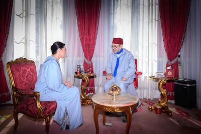 Morocco's King Mohammed VI meets Fatima Ezzahra El Mansouri to appoint her as head of government, in Rabat.AFP