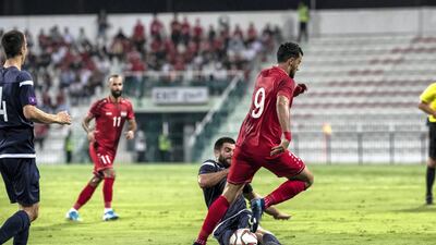 Action from Syria v Guam at Al Maktoum bin Rashid Stadium. Antonie Robertson/The National