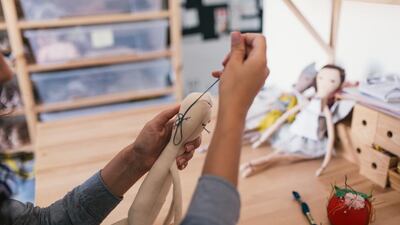 Sahar Wahbeh founded the company two years ago, and their mission is to donate a doll to a child in need for every doll sold. Alex Atack for The National