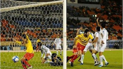 Seongnam's Sasa Ognenovski, right, wheels away after scoring against Zob Ahan in the Asian Champions League final last month. Etsuo Hara / Getty Images