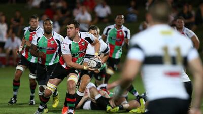 Abu Dhabi Harlequins are unbeaten at the Dubai Rugby Sevens in 12 matches since losing the 2013 final to Jebel Ali Dragons. Pawan Singh / The National