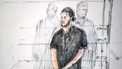 Salah Abdeslam, the prime suspect, standing on the first day of the trial over the November 2015 attacks in which 130 people were killed in France. AFP