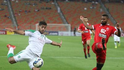 The UAE’s Al Ahli, right, were heartbroken in Jeddah on Tuesday night. Al Ittihad