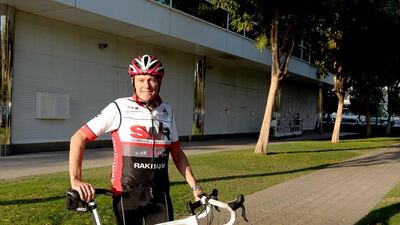 RAKBank chief executive Peter England thinks Dubai may one day rival Amsterdam as a cycling city. Jeffrey E Biteng / The National