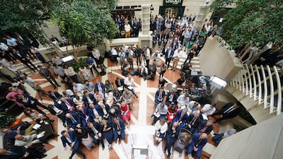 Tom Tugendhat launches his campaign. PA