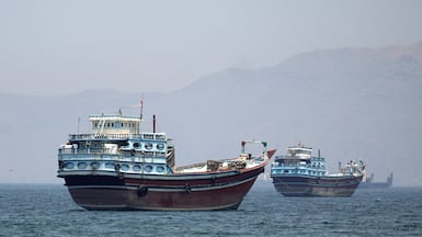 Ships and boats in the Strait of Hormuz, Musandam, Oman. Reuters