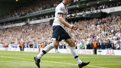 Eric Dier celebrates after scoring Tottenham's opener in their 2-2 Premier League draw with Stoke City on Saturday. Andrew Coulridge / Action Images / Reuters / August 15, 2015