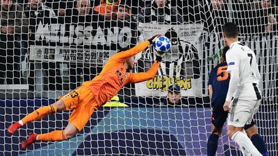 Valencia's Brazilian goalkeeper Neto makes a save. AFP