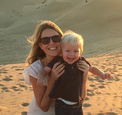 Georgia Tolley with her younger son, Arthur