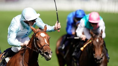 Pierre-Charles Boudot riding Watch Me on his way to winning The Coronation Stakes on day four of Royal Ascot. Getty Images
