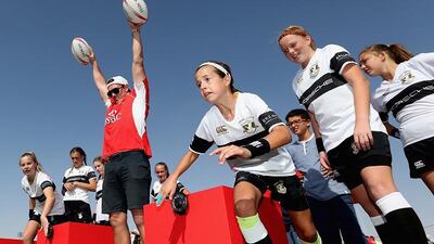 Alex Goode starts a race at the HSBC Rugby Festival at the Sevens Stadium on January 28, 2017 in Dubai, United Arab Emirates. Getty Images