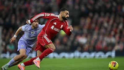 Liverpool's Mohamed Salah on the attack. AFP