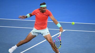 Rafa Nadal in action against Dominic Thiem. EPA