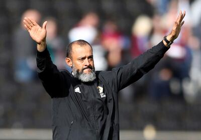 Nuno Espirito Santo has overseen a good start to the season for Wolverhampton Wanderers. PA via AP