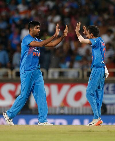 Yuzvendra Chahal, right, took six wickets in four matches during India's ODi series win over Australia. Altaf Qadri / AP Photo