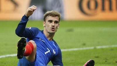 Antoine Griezmann of France reacts during the Uefa Euro 2016 group A preliminary round match between France and Romania at Stade de France in Saint-Denis, France, 10 June 2016. Yoan Valat / EPA