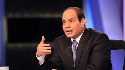 Abdel Fattah El Sisi, Egypt’s former army chief and leading presidential candidate, gave his first television interview since announcing his candidacy on May 4, 2014. AFP