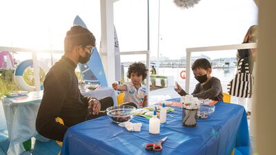 Fun activities such as arts and crafts are available for children.