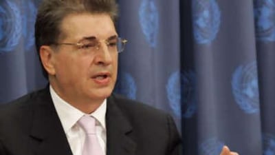 Srgjan Kerim (above), the UN General Assembly president, will meet with John Holmes, the UN humanitarian chief.