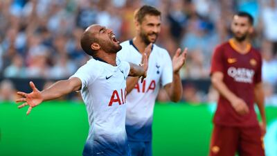Tottenham's Lucas Moura celebrates scoring. AFP