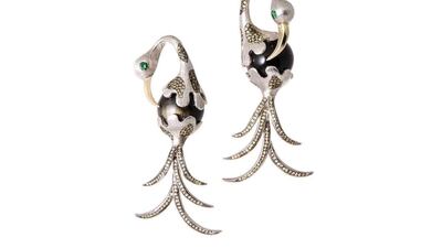 Pelican drop earrings by Gaelle Khouri. Courtesy Auverture