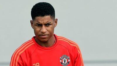 Manchester United’s English striker Marcus Rashford arrives for a team training session at their Carrington Training Centre in Manchester, north west England on March 16, 2016 ahead of their Uefa Europa League second leg football match against Liverpool. AFP / Paul ELLIS