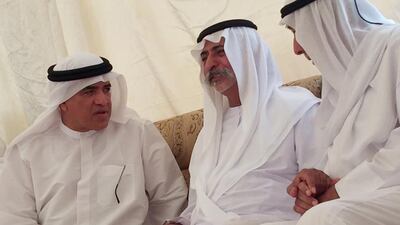 Sheikh Nahyan bin Mubarak Al Nahyan, Minister of Culture, Youth and Community Development, offered his condolences to Sultan bin Ali Al Nuaimi in Ras Al Khaimah for the passing of his mother. Wam
