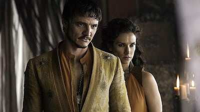 Pedro Pascal as Prince Oberyn Martell and Idnira Varna as Ellaria Sand. Courtesy HBO
