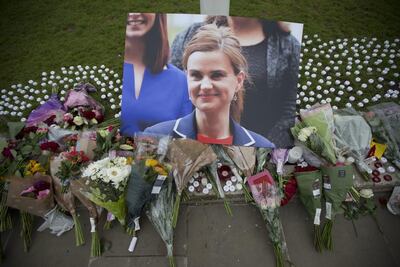 British MP Jo Cox was murdered by a right-wing extremist in 2016. AP