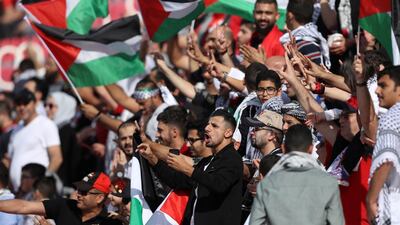 Fans of Palestine show their support. Getty Images