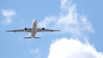 The RAF Voyager used to fly Prince Charles and Camilla does a flyby during the Greek Independence Day Military Parade at Syntagma Square. Getty Images