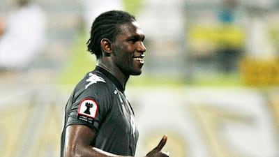 Makhete Diop, pictured above from a Pro League game in October, scored a brace for Al Dhafra to force a draw on Dubai.