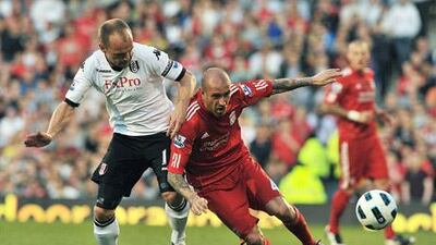 Raul Meireles, right, could be leaving Liverpool.