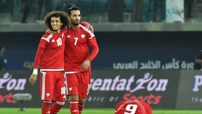 Omar Abdulrahman, left, remains key to the UAE but his club future is up in the balance. AFP