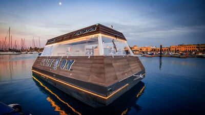 The floating 'drive through' will navigate Dubai's waters, and a special license has been created for the unique at-sea offering. Courtesy AADS