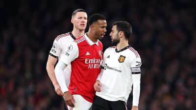 Gabriel 7: Slight slackness early on when he allowed a hopeful Lisandro Martinez long ball across th box that resulted in Ramsdale’s coming together with Fernandes. Keane v Vieira-esque head-to-head ‘discussion’ with th Portuguese midfielder in a game that was throwback to that era. Getty