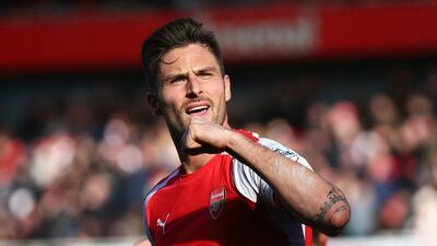 Olivier Igroud was on target for Arsenal during their 2-0 victory over Everton in the Premier League. Paul Gilham / Getty