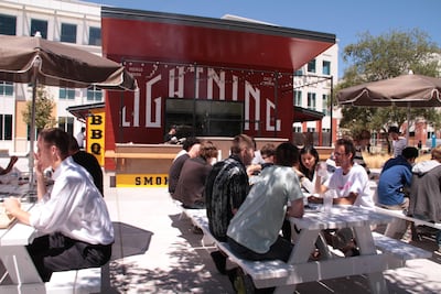 Lunch is free at the BBQ Shack in Facebook's 'main campus'