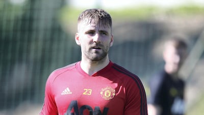 Luke Shaw enjoys training in the sun.