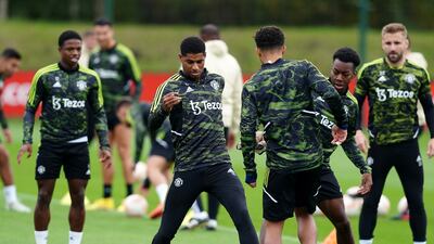 Marcus Rashford at the Aon Training Complex. PA