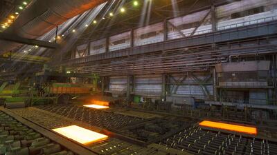 The Ilyich steelworks is a 15-kilometre maze of production facilities, pipes, roads and railway tracks with a workforce of 27,000. Vasily Fedosenko / Reuters