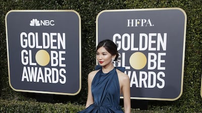 Gemma Chan in Valentino at the 76th annual Golden Globe Awards in California on January 6, 2019. EPA