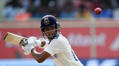 Yashasvi Jaiswal's 209 came off 290 balls, and included 19 fours and seven sixes. AFP