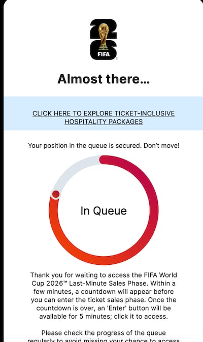 It took three hours to queue for access to Fifa's ticket options