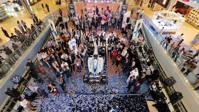 Williams team drivers Felipe Massa and Lance Stroll at a question and answer session ahead of the Abu Dhabi Grand Prix. Chris Whiteoak / The National