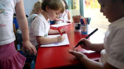 Children play at Bright Beginnings Preschool, Abu Dhabi.